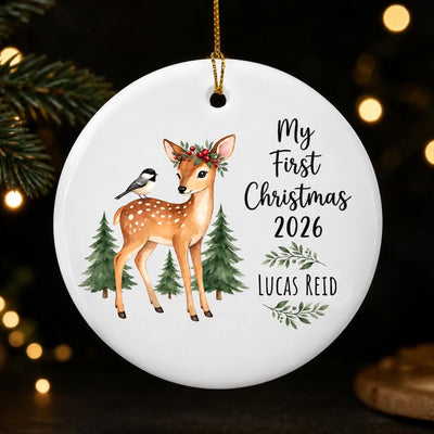Baby First Christmas - Personalized Ceramic Ornament, Personalized Girl And Boy First Xmas Ornament, Baby Keepsake Ornament 2026, Baby Shower Gift