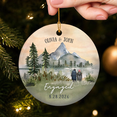 God BlessedThe Broken Road That Led Me Straight To You- Personalized Ceramic Ornament Gift, Custom Engaged Ornament, Names Date, Mountain Engagement Ornament, Married Couple Keepsake