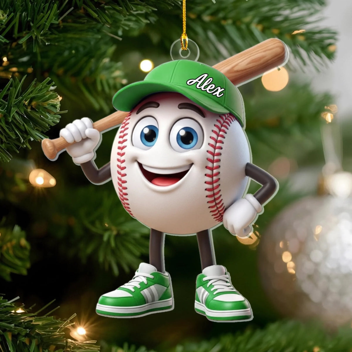 Baseball Is My Happy Place - Personalized Acrylic Ornament, Gift For Sport Lovers, Baseball Softball Gift