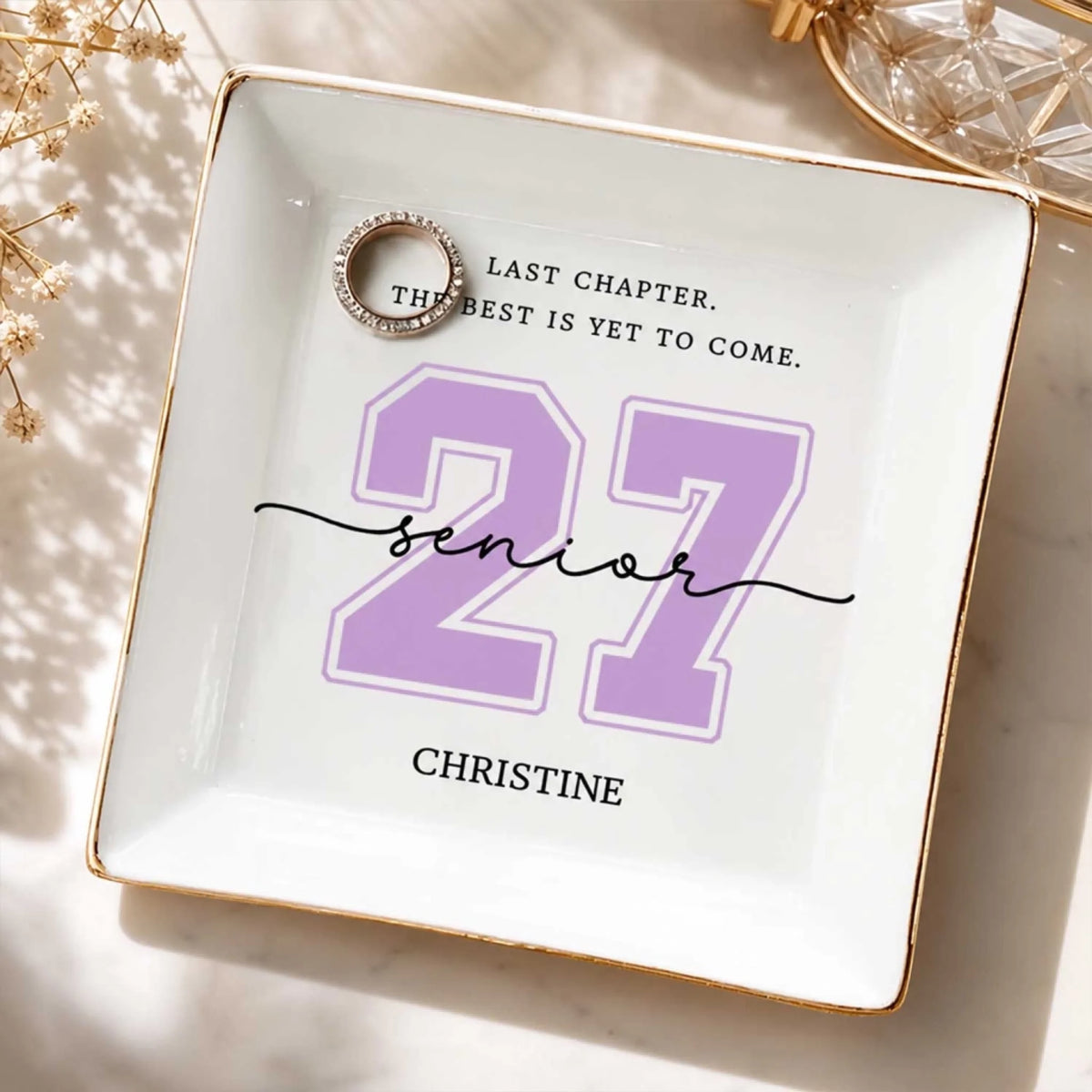 Last Chapter - Personalized Jewelry Dish, Graduation Gift for Senior Girls Night, High School Senior Gift
