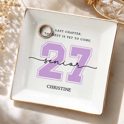 Last Chapter - Personalized Jewelry Dish, Graduation Gift for Senior Girls Night, High School Senior Gift