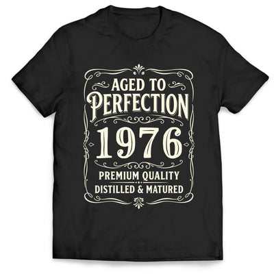 Aged To Perfection - Personalized T-Shirt, Birthday Vintage Shirt, Birthday Gift for Men, Grandpa, Dad