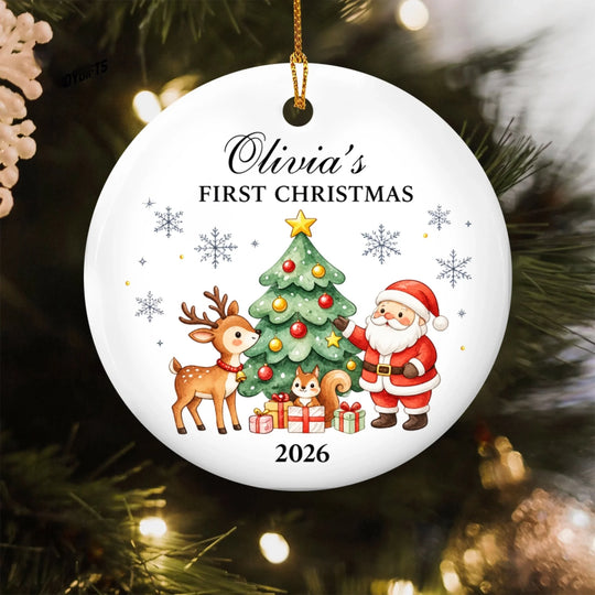 Baby’s Very First Christmas - Personalized Ceramic Ornament, Baby's 1st Christmas Decoration,New Baby Gift