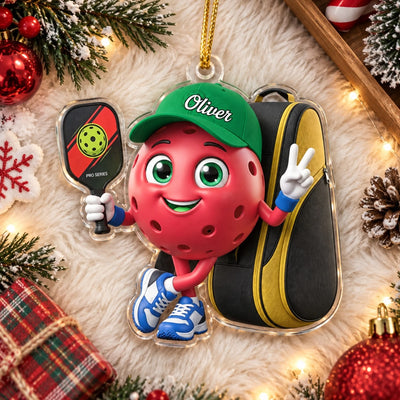 Pickleball Is My Happy Place - Personalized Acrylic Ornament, Gift For Pickleball Lovers, Gift For Male & Female Player