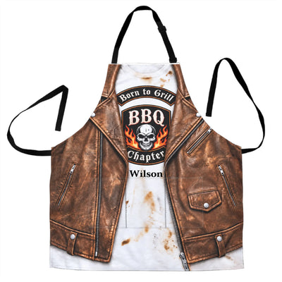 Born to Grill - Personalized Apron, Custom Funny Grilling Gift, BBQ Lover Gift