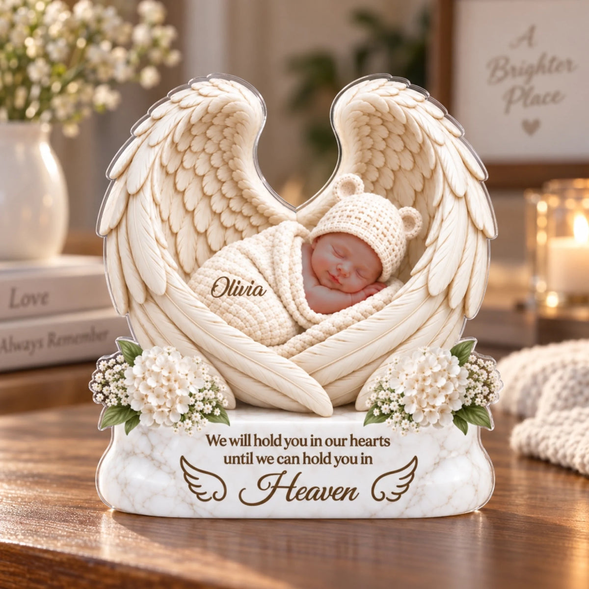Hold You in Heaven- Personalized Acrylic Plaque, Baby Memorial Acrylic Plaque , Custom Infant Loss Gifts for Grieving Parents