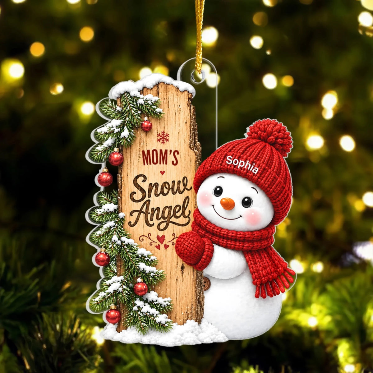 Grandma's Snow Angels - Personalized Acrylic Ornament, Family Keepsake for the Christmas Tree, Christmas Gift for Grandma