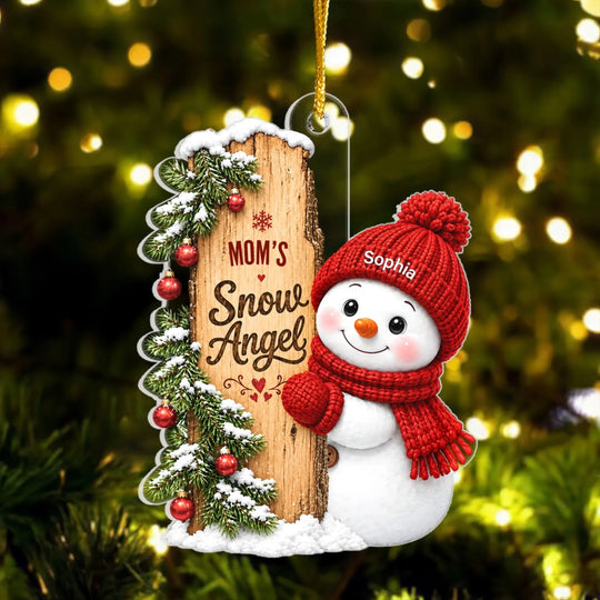 Grandma's Snow Angels - Personalized Acrylic Ornament, Family Keepsake for the Christmas Tree, Christmas Gift for Grandma