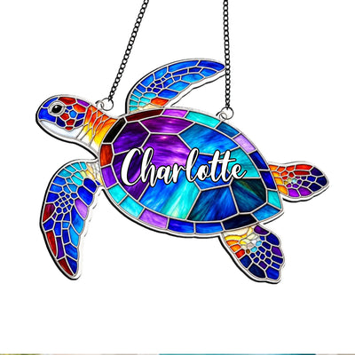 Just A Girl Who Loves Turtle - Personalized Acrylic Suncatcher, Gift For Her, Turtle Lovers Gift