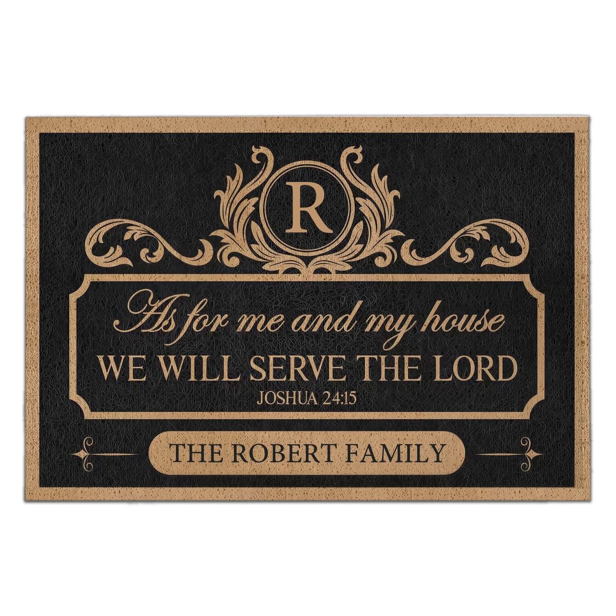 Family Serve The Lord - Personalized Doormat, Gift For Family, Family Doormat Home Decor