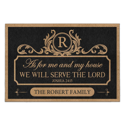 Family Serve The Lord - Personalized Doormat, Gift For Family, Family Doormat Home Decor