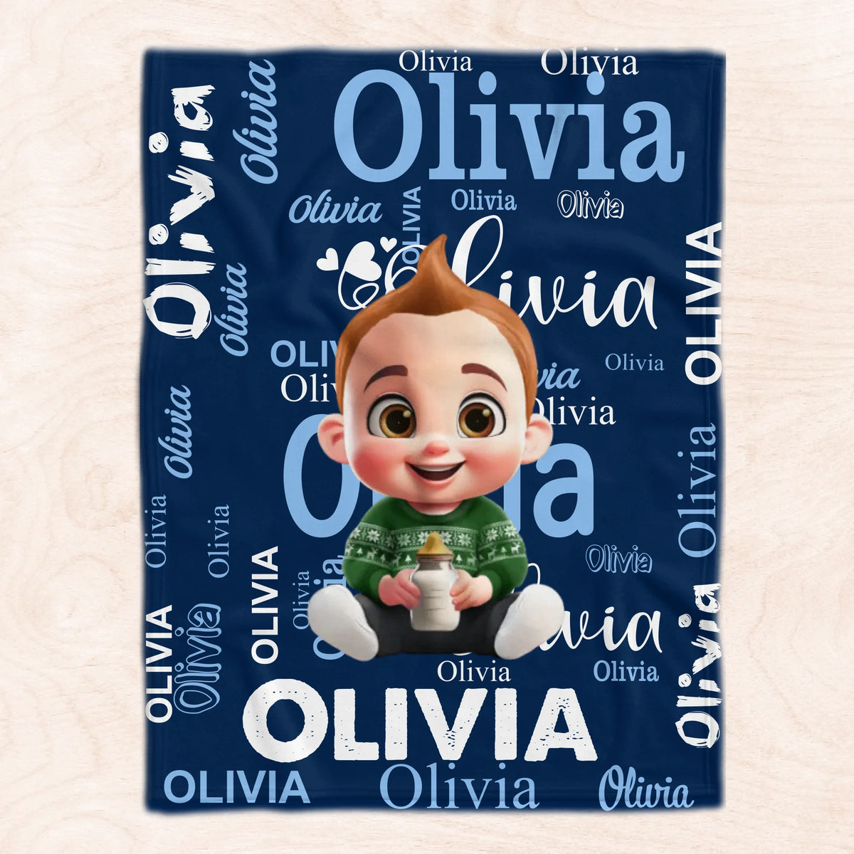 Wrapped in Love - Personalized Blanket, Custom Kids Name Blanket, Personalized Gift for Him and Her