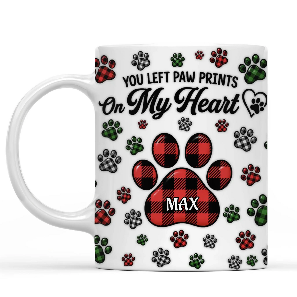 Always Miss Your Pawprints - Personalized 3D Inflated Effect Printed Mug, Sympathy Gift For Pet Lovers