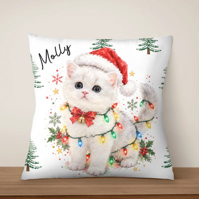Festive Furry Friend - Personalized Pillow, Custom Pet Christmas Gift, Gift for Dog Lovers