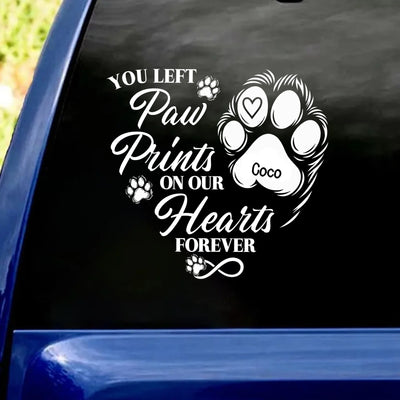 Forever Loved Forever In Our Hearts – Personalized Decal, Custom Pet Loss Memorial Car Decal