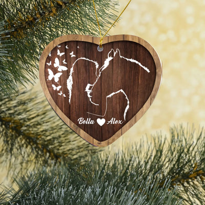 Custom Gift Christmas Ornament - Personalized Heart Ceramic Ornament