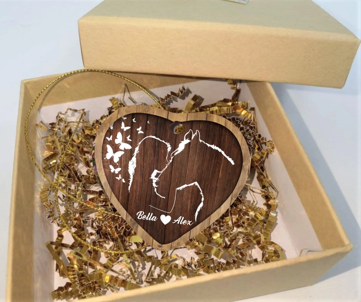 Custom Gift Christmas Ornament - Personalized Heart Ceramic Ornament