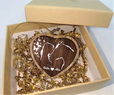 Custom Gift Christmas Ornament - Personalized Heart Ceramic Ornament