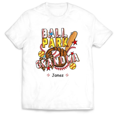 Ballpark Baseball Softball Mimi Game Day - Personalized T-Shirt, Grandma and Grandkids T-shirt