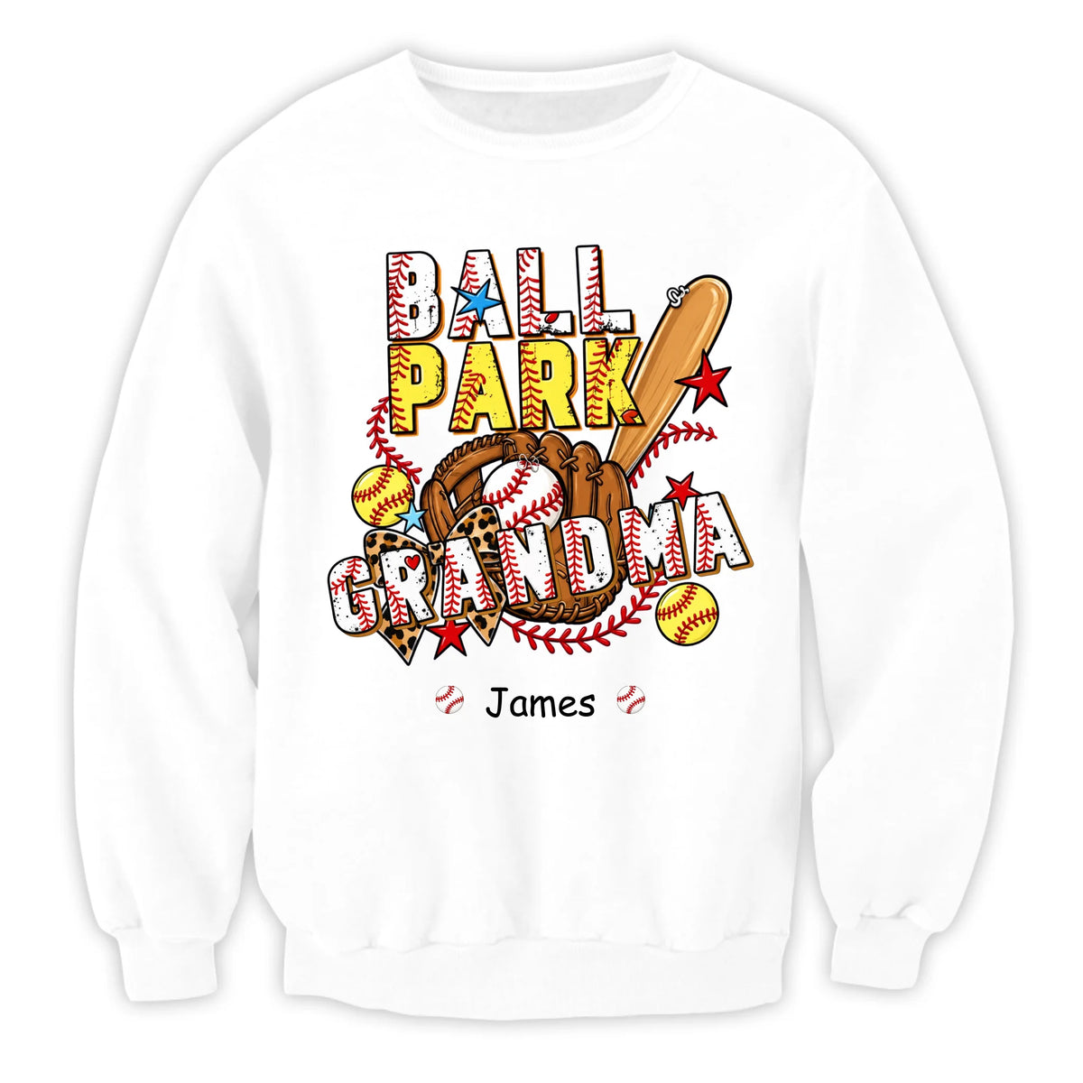 Ballpark Baseball Softball Mimi Game Day - Personalized T-Shirt, Grandma and Grandkids T-shirt