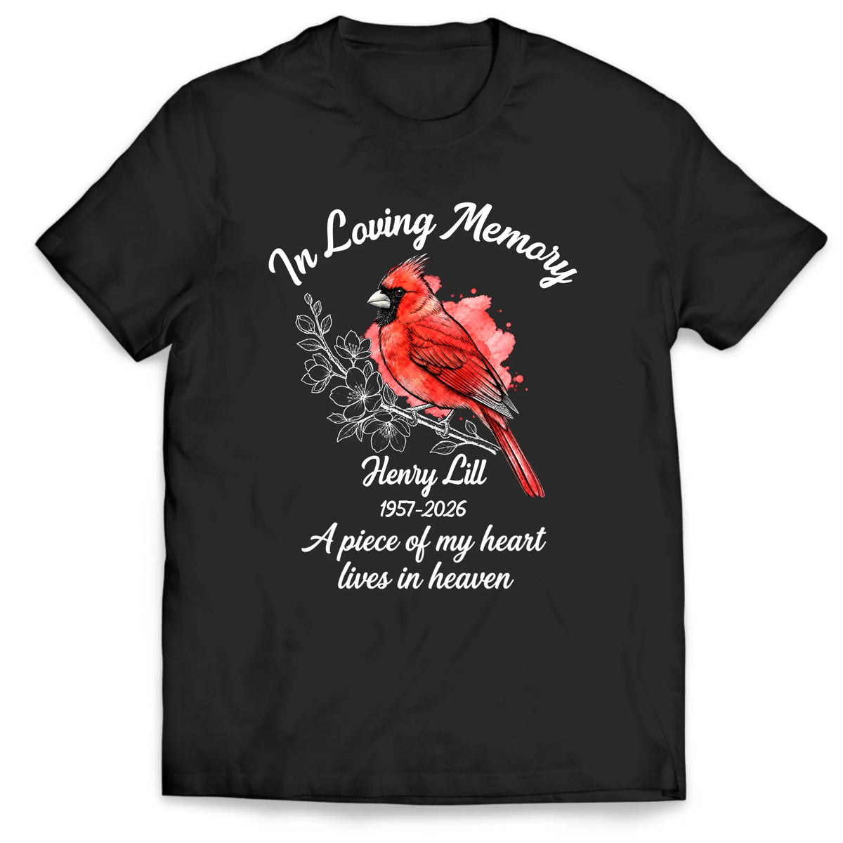 A Cardinal’s Visit A Little Hello From Heaven - Personalized T-Shirt, Memorial Gift For Loss Of Loved One