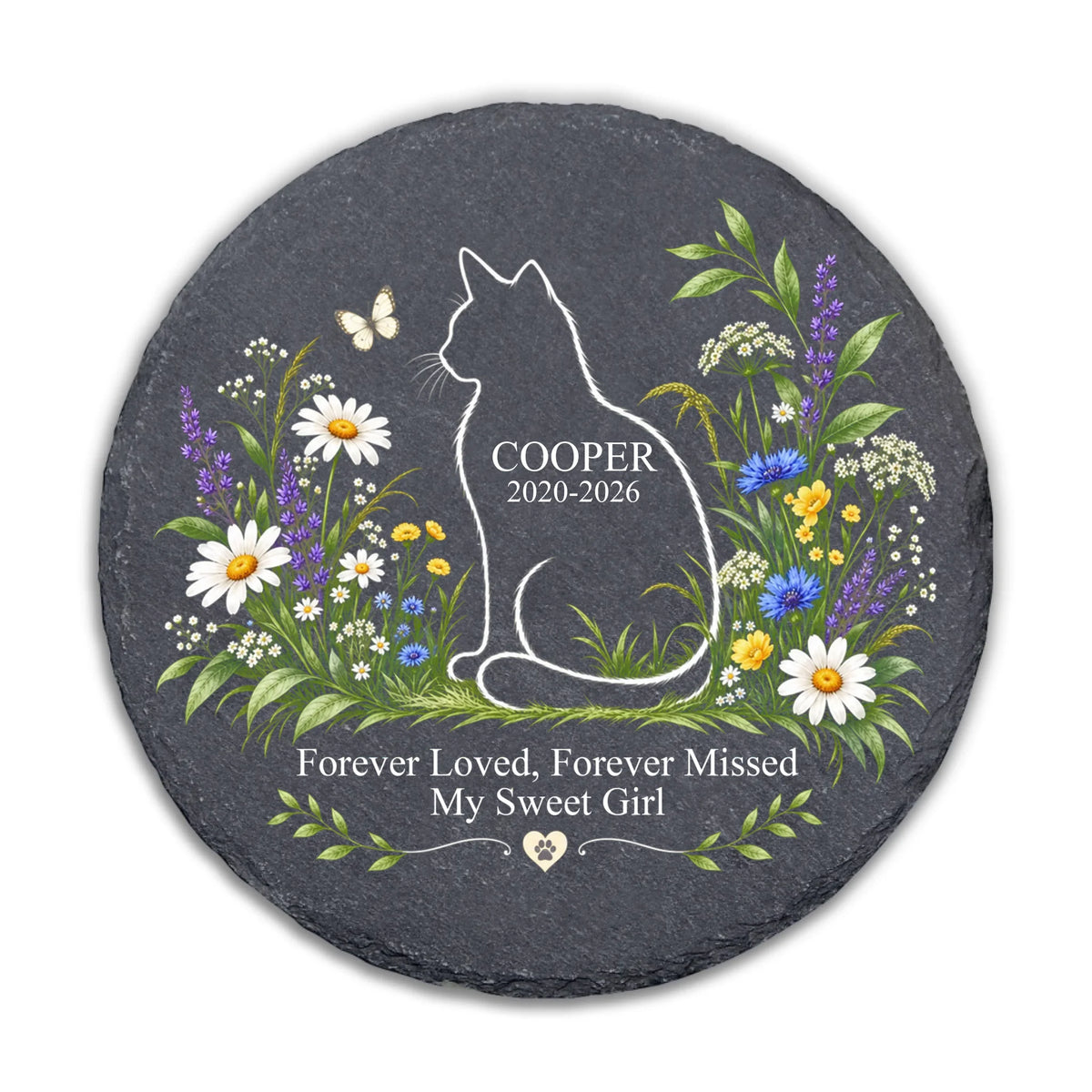 Loved Beyond Forever - Personalized Stone, Custom Cat Name Memorial Stone, Sympathy Gift