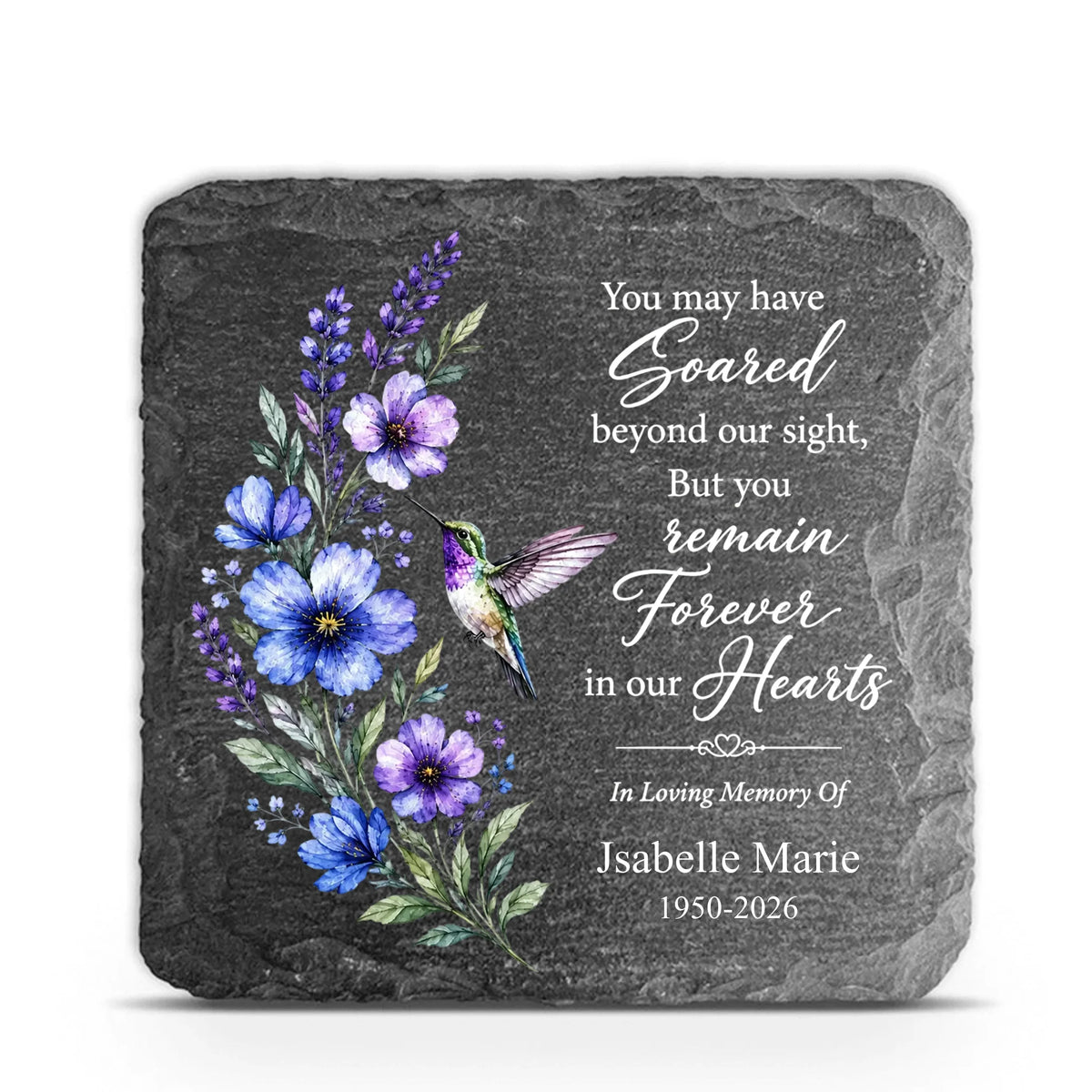 Love Remains Forever - Personalized Stone, Custom Name and Years Garden Stone, Memorial Gift