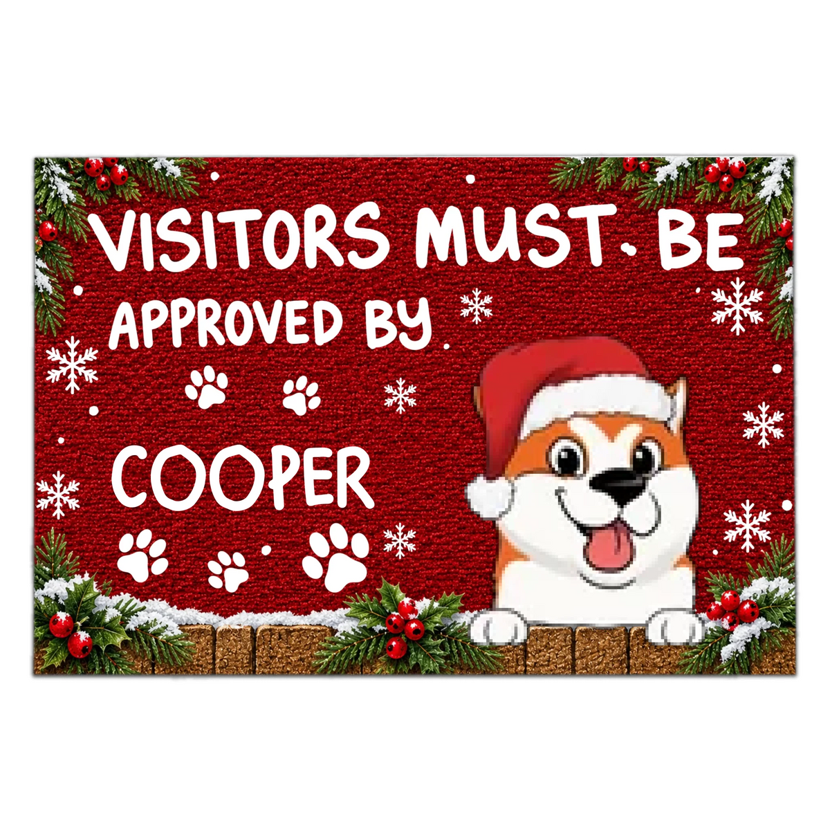 Approved By The Boss - Personalized Doormat, Custom Pet Name Doormat, Funny Dog Lover Gift