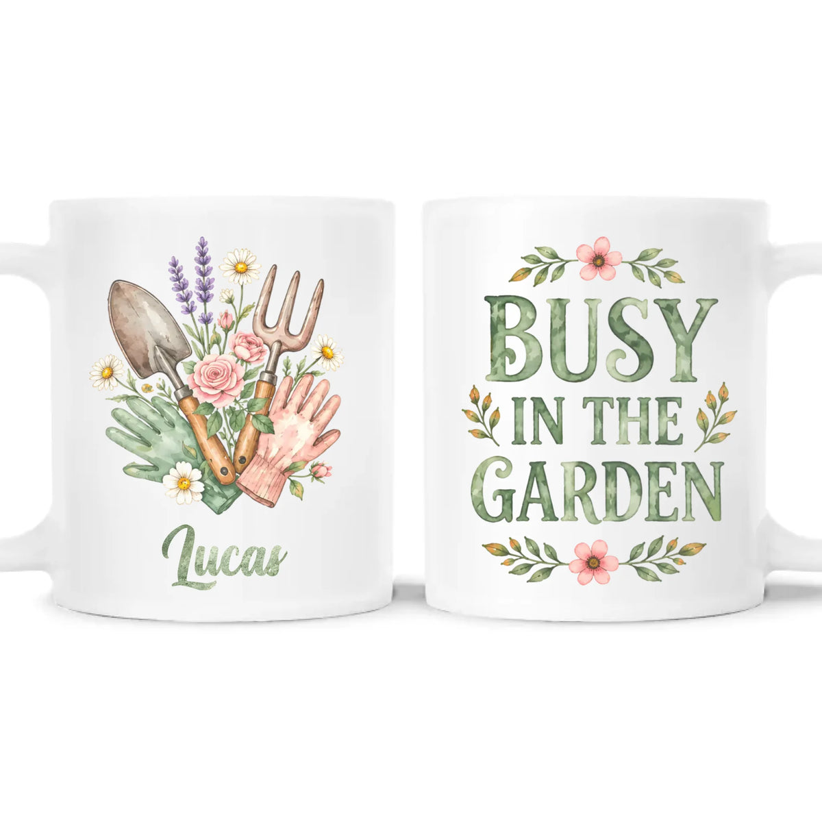Busy In The Garden - Personalized Mug, Custom Gift For Gardener, Gardening Gift