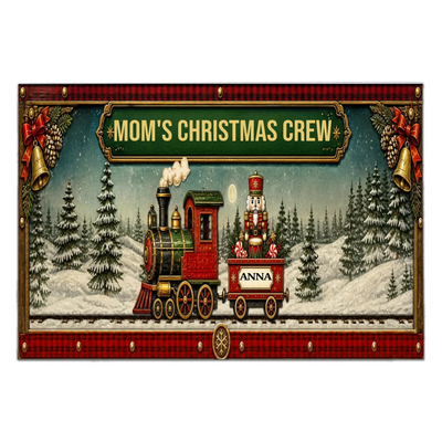 Grandma’s Christmas Crew - Personalized Doormat, Christmas Gift For Grandma, Mom, Christmas Home Decor