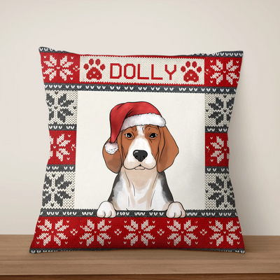 My Fur Baby - Persionalized Pillow, Nordic Pattern Custom Pet Pillow, Christmas Gift Foir Dog Mom/ Dog Dad