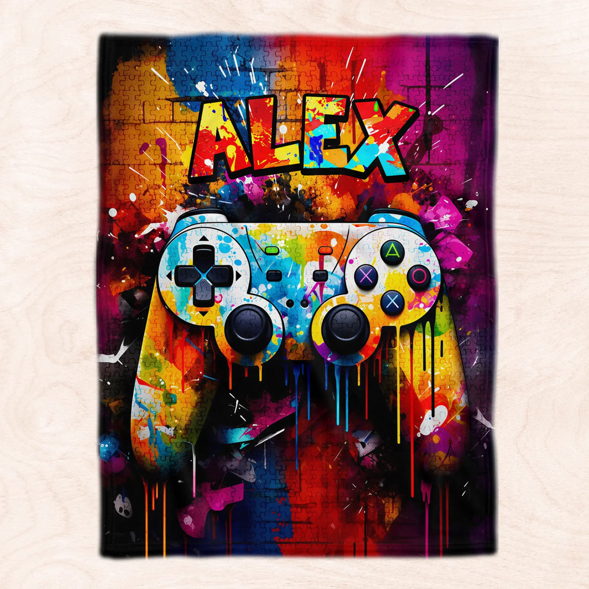 Gaming Champion - Personalized Blanket, Custom Kid Name Blanket, Gift for Grandson and Granddaughter