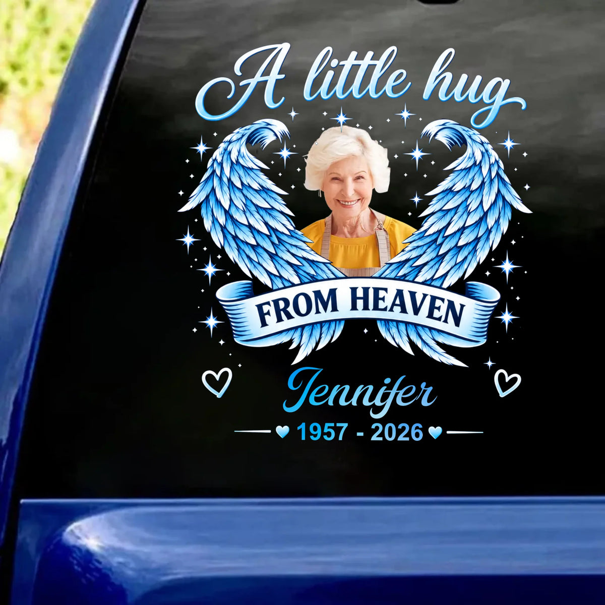 A Little Hug From Heaven - Personalized Decal, Memorial Gift For Loss Of Loved One
