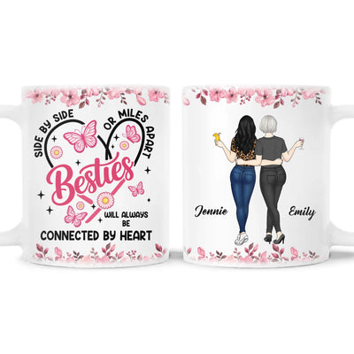 Side By Side My Bestie - Personalized Mug, Custom Best Friend Mug, Gift For Bestie