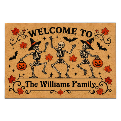 Our Little Bone Crew - Personalized Doormat, Custom Family Name Halloween Doormat, Gift For New House