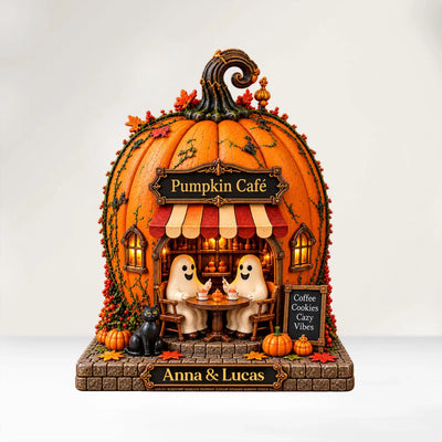 Pumpkin Coffee - Personalized Acrylic Plaque, Custom Charming Halloween Pumpkin House Decor