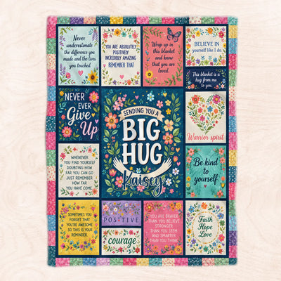 Sending A Hug - Personalized Blanket, Get Well Soon Gift for Women, Healing Blanket