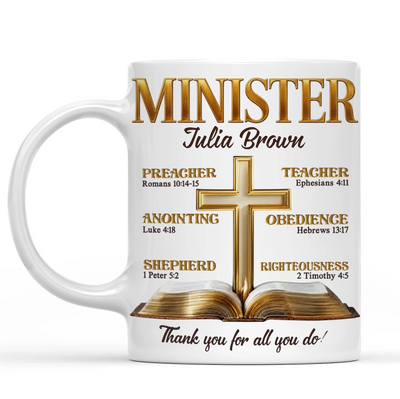 My Preacher, Teacher, & Shepherd - Personalized  Mug, Gift For Pastor, Catholic Gift