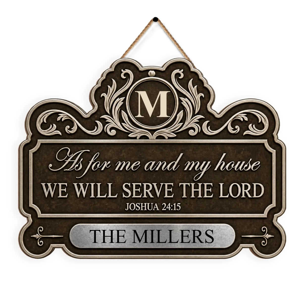 As For Me And My House - Personalized Shaped Wooden Sign