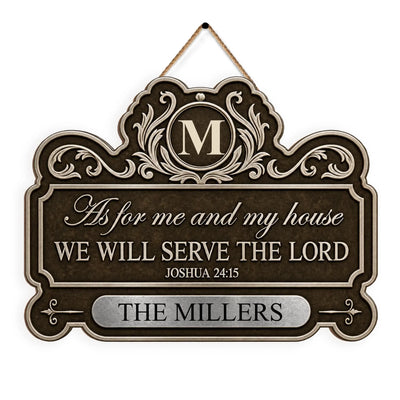 As For Me And My House - Personalized Shaped Wooden Sign
