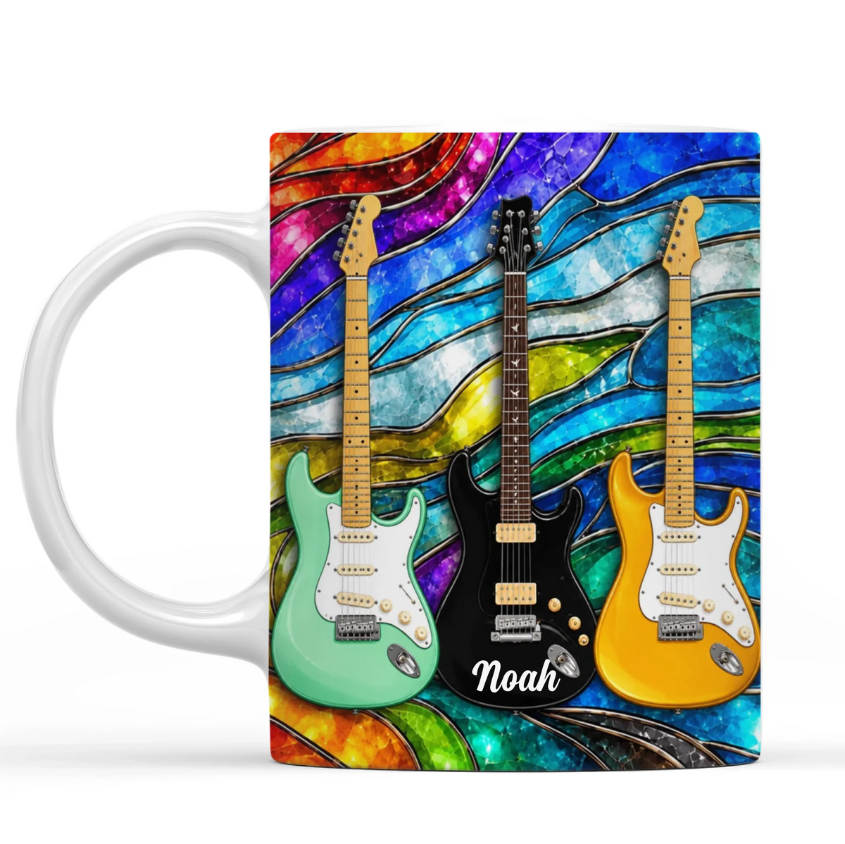 Guitar Is My Most Favorite - Personalized Mug, Custom Electric Guitar Art Coffee Mug