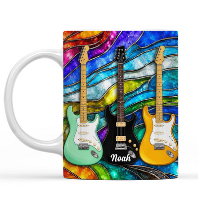 Guitar Is My Most Favorite - Personalized Mug, Custom Electric Guitar Art Coffee Mug