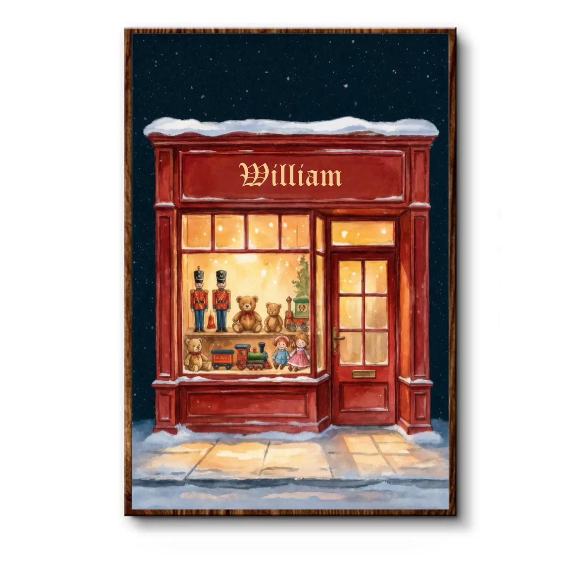 Personalized Winter Toy Shop Poster - Nostalgic Christmas Decor