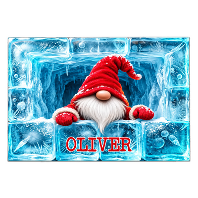 Ice Block  Winter Gnome - Personalized Doormat, Christmas Home Decor