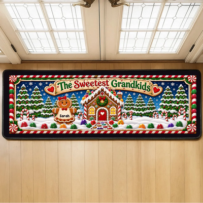Sweet Family - Personalized Gingerbread House Runner Rug