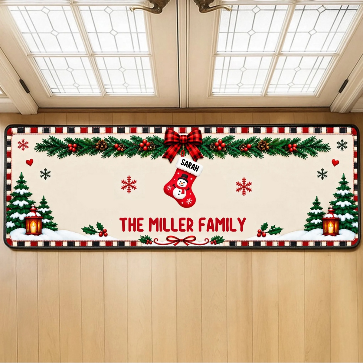 Our Christmas Family - Personalized Runner Rug, Christmas Family Gift, Custom Stocking Rug,Christmas Home Decor
