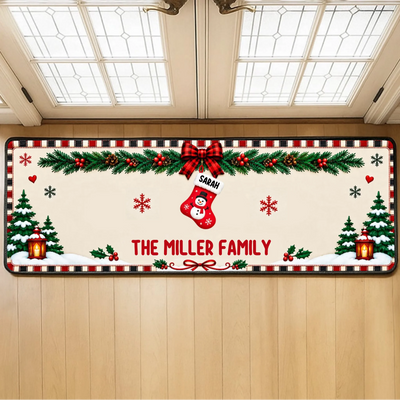 Our Christmas Family - Personalized Runner Rug, Christmas Family Gift, Custom Stocking Rug,Christmas Home Decor