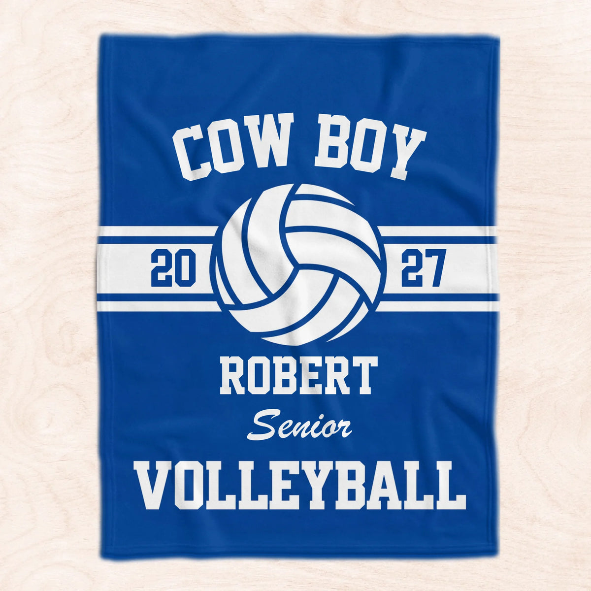 Play With Heart - Personalized Blanket, Custom Senior Volleyball Blanket, Gift for Volleyball Lovers
