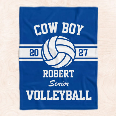 Play With Heart - Personalized Blanket, Custom Senior Volleyball Blanket, Gift for Volleyball Lovers