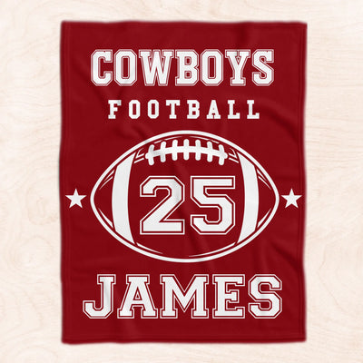 Born To Play - Personalized Blanket, Custom Name And Number Player Blanket, Gift for Football Lovers